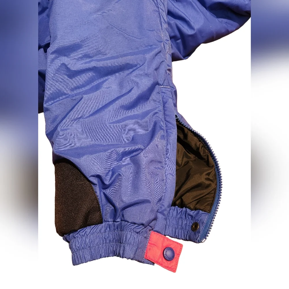Vintage Columbia Kids Youth XL Ski Suit 90s Blue and Black Red Trim Color Block